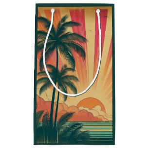 Retro/Vintager tropischer/hawaiianischer Sonnenunt Kleine Geschenktüte