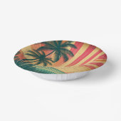 Retro/Vintager tropischer/hawaiianischer Sonnenunt Pappteller (Gewinkelt)