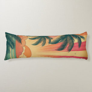 Retro/Vintager tropischer/hawaiianischer Sonnenunt Seitenschläferkissen