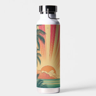 Retro/Vintager tropischer/hawaiianischer Sonnenunt Trinkflasche
