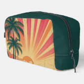 Retro/Vintager tropischer/hawaiianischer Sonnenunt Waschbeutel (Rechte Ecke)