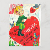 Retro-Vintager Valentinjunge Feiertagspostkarte (Vorderseite)