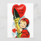 Retro-Vintager Valentinsjunge Postkarte (Vorderseite)