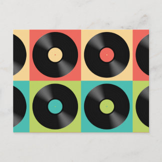 Retro Vintager Vinyl Record Pop Postkarte