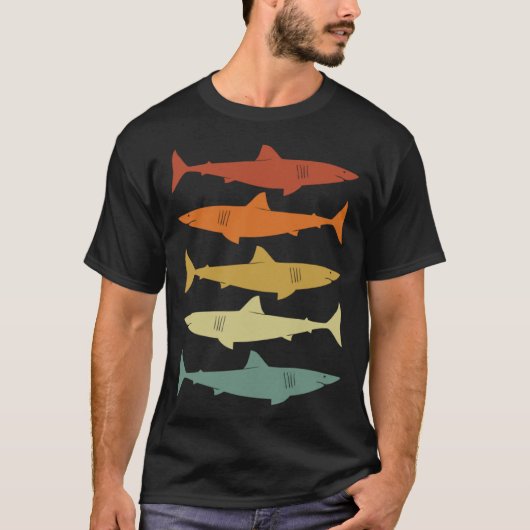 Retro Vintager Walhaie Wassertier T-Shirt (Vorderseite)