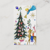 Retro Vintager Weihnachtsengel Visitenkarte (Vorderseite)