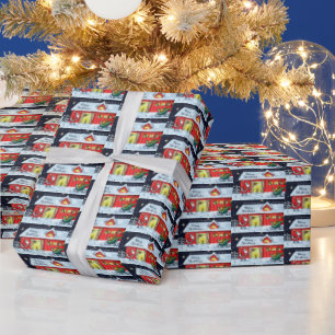 Retro Vintager Weihnachtsfeiertag Geschenkpapier