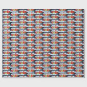 Retro Vintager Weihnachtsfeiertag Geschenkpapier (Flach)