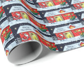 Retro Vintager Weihnachtsfeiertag Geschenkpapier (Rolleneckpunkt)