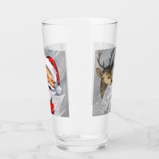 Retro Vintager Weihnachtsfest Glas (Links)