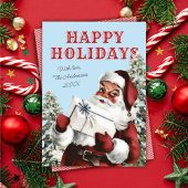 Retro Vintager Weihnachtsmann/ Geschenkkarte für N