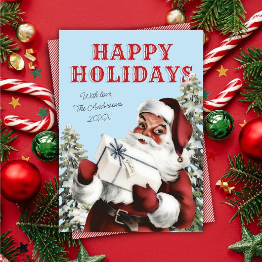 Retro Vintager Weihnachtsmann/ Geschenkkarte für N