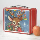Retro Vintager Weihnachtsren-Mittagessenkasten Metall Brotdose (Beispiel)