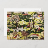 Retro Vintager Western Cowboy Thema Fabric Postcar Postkarte (Vorne/Hinten)