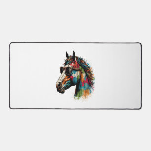 Retro Vintager Western Farbiges Pferd Schreibtischunterlage