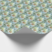 Retro Vintager Winterhirsch gefliest Geschenkpapier (Ecke)