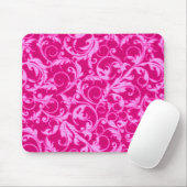 Retro Vintager Wirbels-heißes Rosa Mousepad (Mit Mouse)