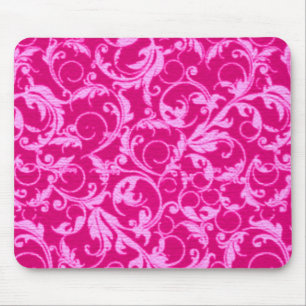 Retro Vintager Wirbels-heißes Rosa Mousepad