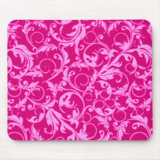 Retro Vintager Wirbels-heißes Rosa Mousepad (Vorne)