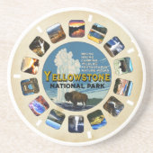 Retro Vintager Yellowstone Nationalpark Souvenir Getränkeuntersetzer (Vorne)