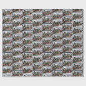 Retro Vintager Zug Santa Antique Geschenkpapier (Flach)