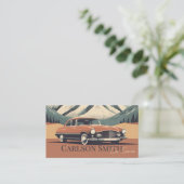 Retro Vintages Auto Autoservice Visitenkarte (Stehend Vorderseite)