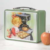 Retro-Vintages Backgirl Holiday Weihnachten Metall Brotdose (Beispiel)