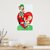 Retro Vintages Baseball Valentine-Poster Poster (Küche)