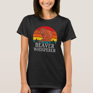 Retro Vintages Biber Whisperer Niedlicher Wald Tie T-Shirt