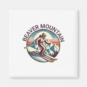 Retro Vintages Biberberg Utah Ski Resort Wint Magnet