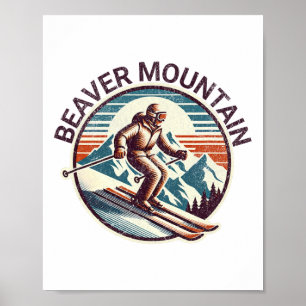 Retro Vintages Biberberg Utah Ski Resort Wint Poster