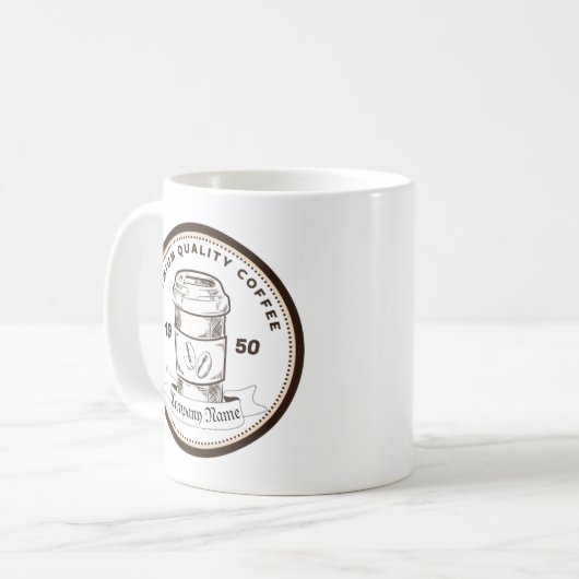 Retro Vintages Café-Diner-Logo Kaffeetasse (Vorderseite Links)