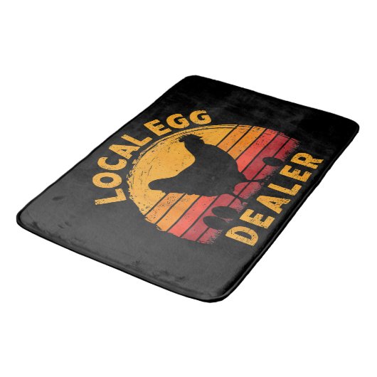 Retro Vintages Eierhändler Bauer Hühnereier Badematte (Schrägansicht)