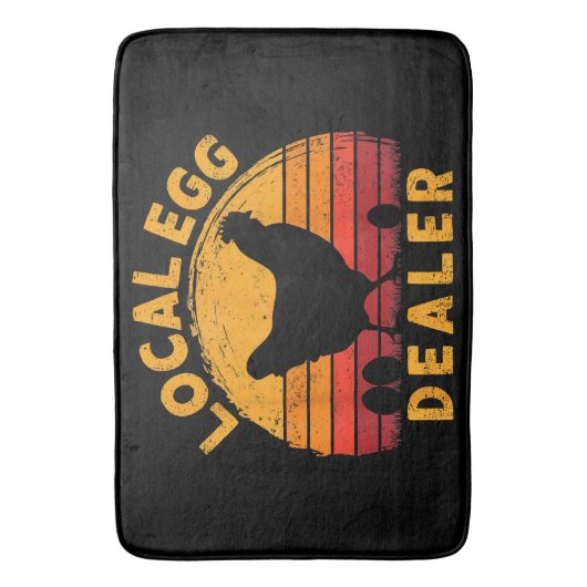 Retro Vintages Eierhändler Bauer Hühnereier Badematte (Vorderseite Vertikal)