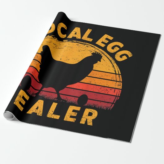 Retro Vintages Eierhändler Bauer Hühnereier Geschenkpapier (Ungerollt)