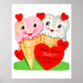 Retro-Vintages Eis Valentine-Poster Poster (Vorne)