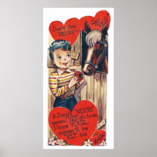 Retro Vintages FeiertagspferdValentineplakat Poster