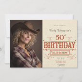 Retro Vintages Foto 50. Geburtstag Einladung (Vorderseite)