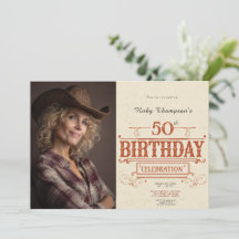 Retro Vintages Foto 50. Geburtstag Einladung