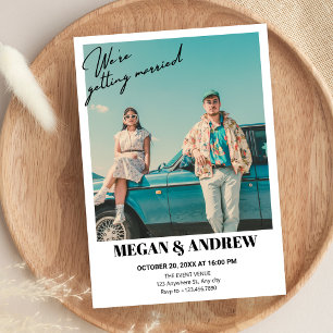 Retro Vintages Foto Hochzeit Einladung