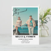 Retro Vintages Foto Hochzeit Einladung (Stehend Vorderseite)