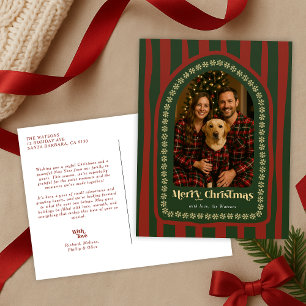 Retro Vintages Foto mit Rot-grünem Pfeil Feiertagspostkarte