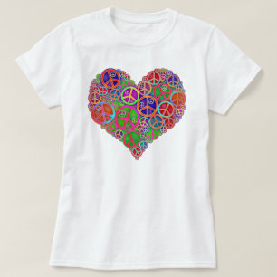 Retro Vintages Friedensherz T-Shirt