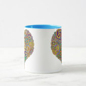 Retro Vintages Friedensherz Tasse (Zentrum)