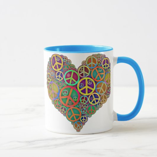 Retro Vintages Friedensherz Tasse (Rechts)