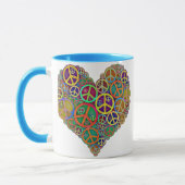 Retro Vintages Friedensherz Tasse (Links)