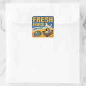 Retro Vintages frisches Hühnchen Quadratischer Aufkleber (Tasche)