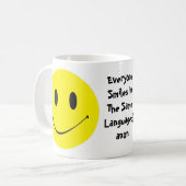 Retro Vintages Gesichts-glückliche Kaffeetasse (Vorderseite Links)