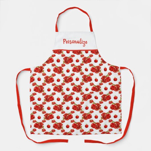 Retro Vintages Granatapfelmuster Schürze (Vorderseite)