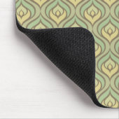 Retro Vintages grünes und gelbes Muster Mousepad (Ecke)
